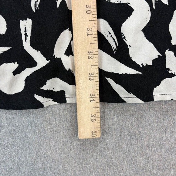 Nine West Dress Womens S Black White Long Sleeve Abstract Print Tie Waist V Neck - Picture 7 of 12